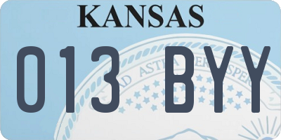 KS license plate 013BYY