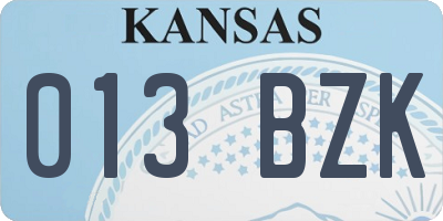 KS license plate 013BZK