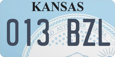KS license plate 013BZL