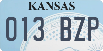 KS license plate 013BZP