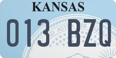 KS license plate 013BZQ