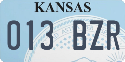 KS license plate 013BZR