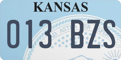 KS license plate 013BZS