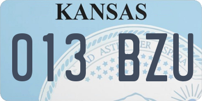 KS license plate 013BZU