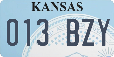 KS license plate 013BZY