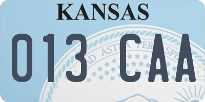 KS license plate 013CAA
