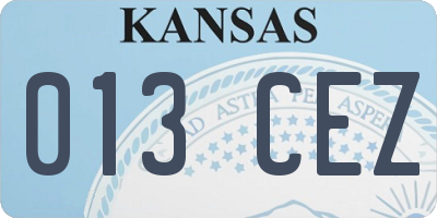 KS license plate 013CEZ