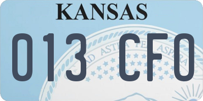KS license plate 013CFO