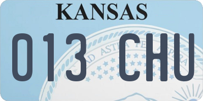 KS license plate 013CHU