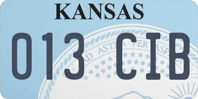 KS license plate 013CIB
