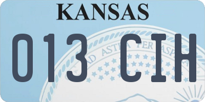 KS license plate 013CIH