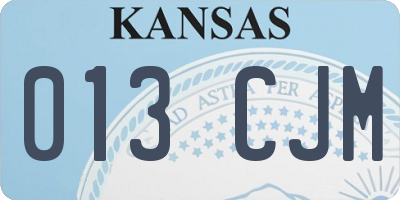 KS license plate 013CJM