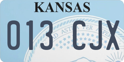 KS license plate 013CJX