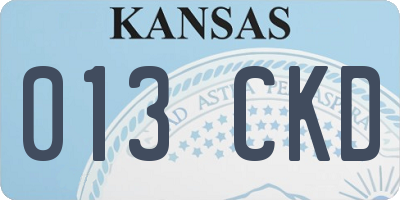 KS license plate 013CKD