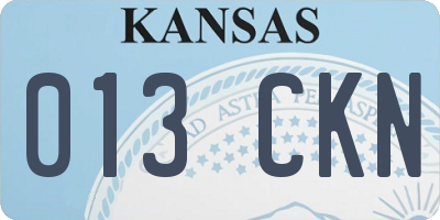 KS license plate 013CKN