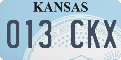 KS license plate 013CKX