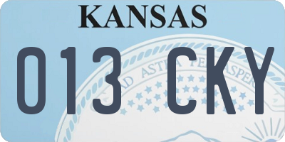 KS license plate 013CKY