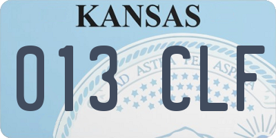 KS license plate 013CLF
