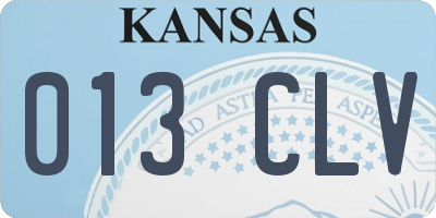 KS license plate 013CLV