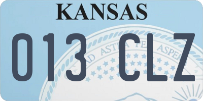 KS license plate 013CLZ