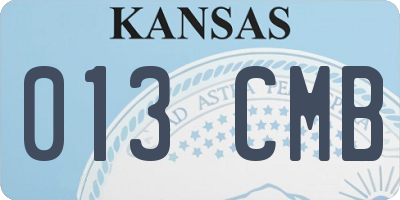 KS license plate 013CMB
