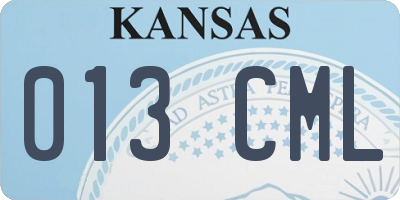KS license plate 013CML