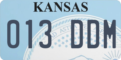 KS license plate 013DDM