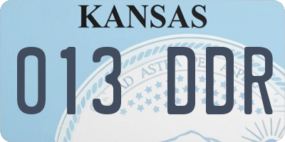 KS license plate 013DDR