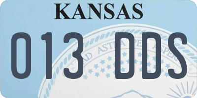 KS license plate 013DDS