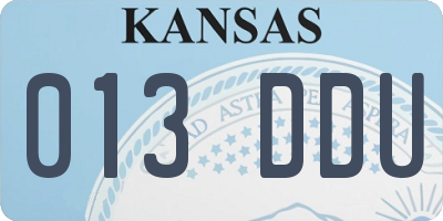KS license plate 013DDU