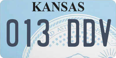 KS license plate 013DDV