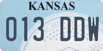 KS license plate 013DDW