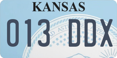 KS license plate 013DDX