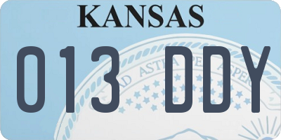 KS license plate 013DDY