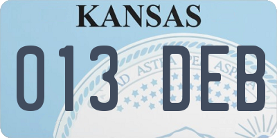 KS license plate 013DEB