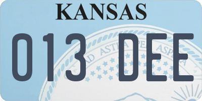 KS license plate 013DEE