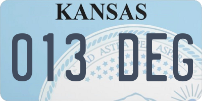 KS license plate 013DEG