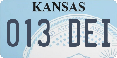KS license plate 013DEI