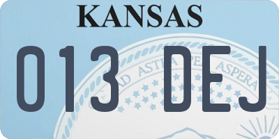KS license plate 013DEJ