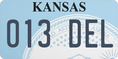 KS license plate 013DEL