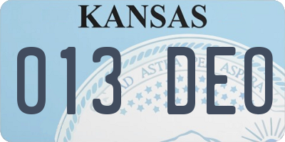 KS license plate 013DEO