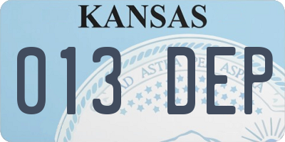 KS license plate 013DEP
