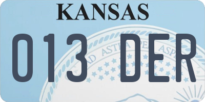 KS license plate 013DER