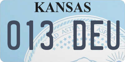 KS license plate 013DEU