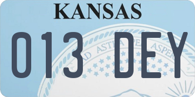 KS license plate 013DEY