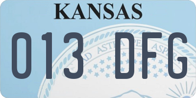 KS license plate 013DFG