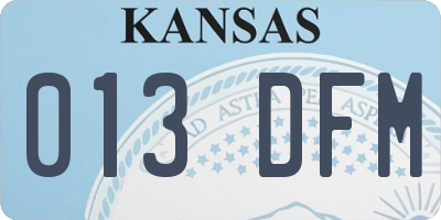 KS license plate 013DFM