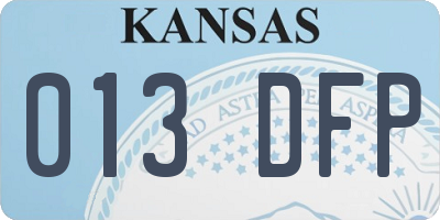 KS license plate 013DFP