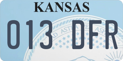KS license plate 013DFR