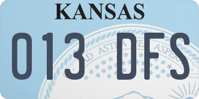 KS license plate 013DFS